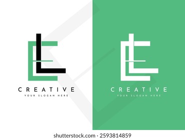 Minimalist Letters Initial EL or LE Monogram Text Letter Logo Design