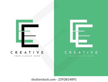 Minimalist Letters Initial ES or SE Monogram Text Letter Logo Design