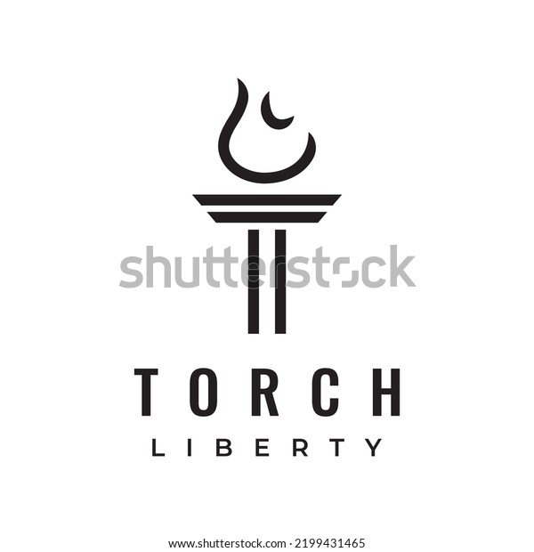 Minimalist Liberty Torch Logo Torch Simple Stock Vector (Royalty Free ...