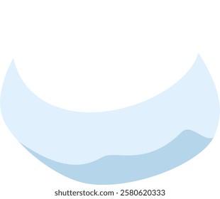 Minimalist light blue abstract wave gracefully forming a crescent shape against a clean white background, enhancing websites, presentations, and various graphic projects with elegance