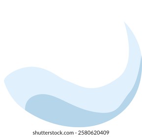 Minimalist light blue abstract wave swirling on white background, creating a sense of fluidity and motion, ideal for backgrounds, presentations, or artistic projects