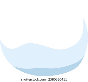 Minimalist light blue abstract wave flowing on a white background, creating a sense of fluidity and motion, suitable for various design purposes