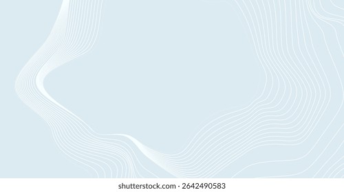 Minimalist Light Blue Gradient with Wavy White Lines - Aesthetic Background for Modern Designs, Calm and Serene Visuals for Digital Projects, and Simple Elegant Texture
