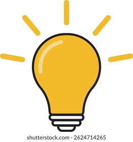 Minimalist light bulb icon representing innovation, creativity, and bright business ideas, perfect for branding and marketing visuals."