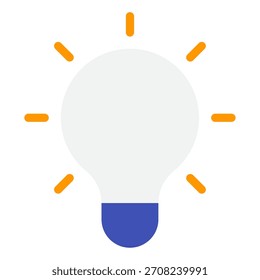 Minimalist light bulb icon representing ideas, innovation, and creativity for marketing and app interfaces.