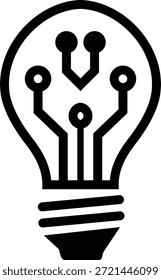Silueta de bombilla minimalista para el pensamiento creativo y el crecimiento educativo.