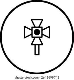 Minimalist Light Fixture Icon in Circular Frame for Modern Graphic Design Projects