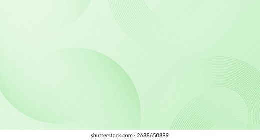Minimalist light green background with soft circular line patterns, Modern Trendy design in Vector Illustration