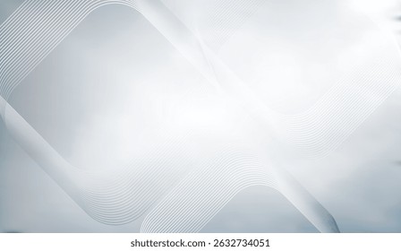 Minimalist Light Grey Background with Flowing White Lines, Modern Aesthetic Design for Digital Projects, Presentations, and Creative Compositions, Abstract Backdrop, Linear Texture