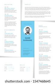 Minimalist light resume cv template