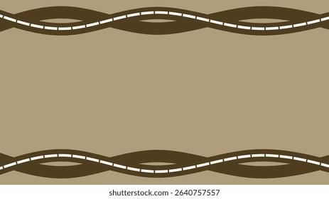 Minimalist light sand background with curved dashed lines on top and bottom, forming a wavy decorative frame. copy space. Perfect for banners, presentations, or design templates.