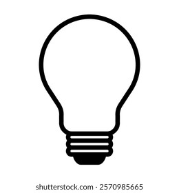 Minimalist lightbulb icon symbolizes inspiration, creativity, and bright new ideas.