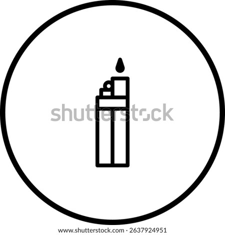 Minimalist lighter icon design, featuring a classic flame, perfect for graphic design projects