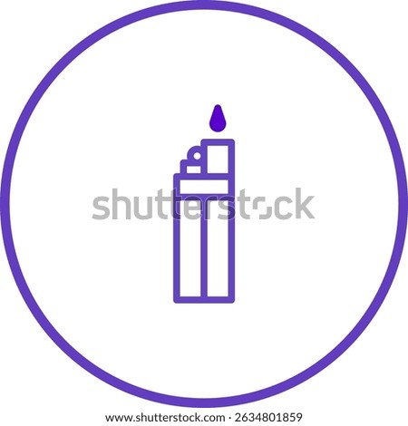 Minimalist lighter icon design illustration in purple and white color scheme