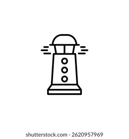 Minimalist lighthouse icon design, nautical navigation symbol illustration