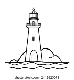 Minimalist lighthouse icon in vector format.