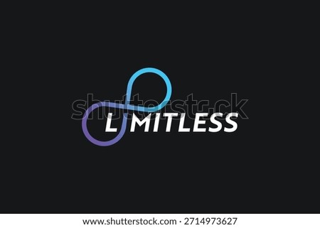 Minimalist Limitless Wordmark Logo Design on Black Background