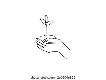 minimalist line abstract illustration symbolizing Earth Day