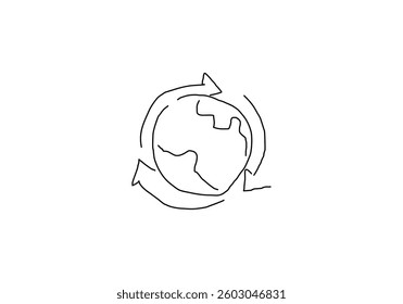  minimalist line abstract illustration symbolizing Earth Day