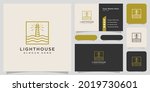 Minimalist line abstract lighthouse logo design