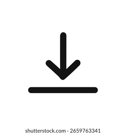 Minimalistischer Zeilenpfeil nach unten Symbol "Signatur-Shape" herunterladen
