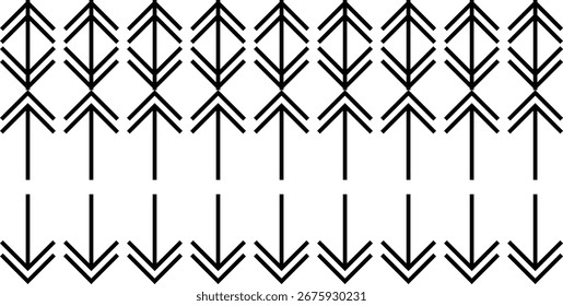Conjunto de iconos de flechas de línea minimalista, Vector de varios iconos de líneas de flecha en estilo de línea delgada