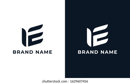 Minimalist line art abstract letter EF logo.