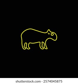 Minimalist line art of a animal, designed with smooth, continuous lines that form a sleek and modern silhouette.