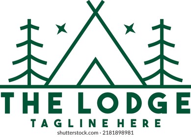 minimalist line art badge logo template vector illustration design. simple minimalist cottage, lodge, housing emblem logo icon concept