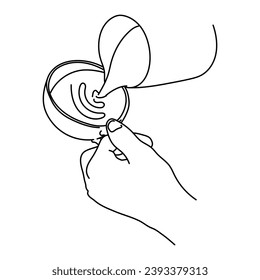 Minimalist Line Art of Barista Coffee Making