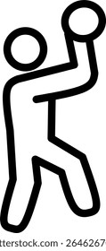 Minimalist line art basketball pass icon