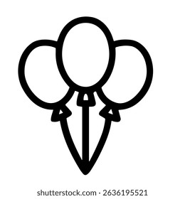 Minimalist Line Art Bunch of Balloons Celebration Event Decoration Element