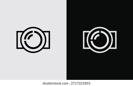 Minimalist Line Art Camera Logo für Fotografie-Branding