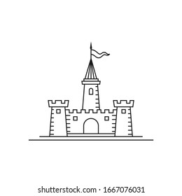 Minimalist Line art Castle logo design inspiration