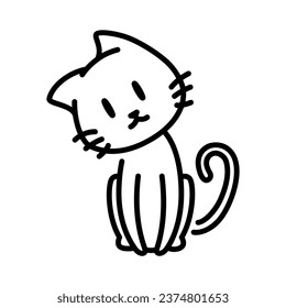 Minimalist line art cat drawing.