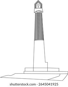 Minimalist line art of a classic lighthouse, featuring clean and elegant strokes, perfect for nautical-themed designs, logos, and illustrations.