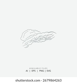 Minimalist line art cloud logo, Abstract tech software company logo, Modern blue cloud icon design - Powered by Shutterstock - Get 15% off with code: PIKWIZARD15