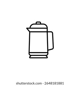 Minimalist Line Art Of A Coffee Or Tea Pot With Lid And Handle