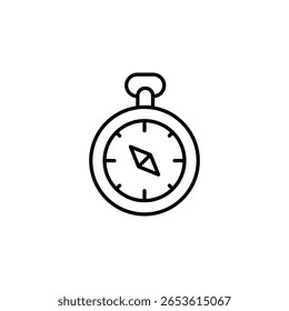 Minimalist Line Art Of A Compass On A Transparent Background
