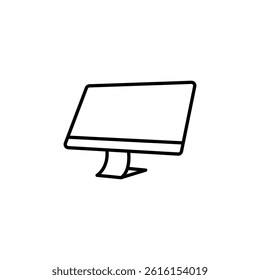 Minimalist line art of a computer screen with a modern sleek design