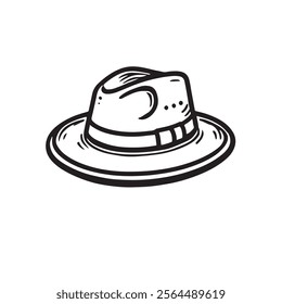 Minimalist line art cowboy hat illustration with clean, elegant strokes. Perfect for logos, branding, or modern Western-themed designs. Versatile and high-quality digital artwork.