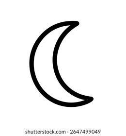 Minimalist Line Art Crescent Moon Celestial Body Simple Shape Icon
