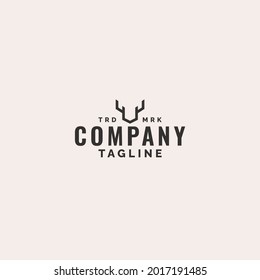 Minimalist line art deer logo symbol design.