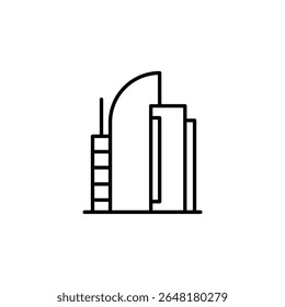Minimalist Line Art Depicting Modern Buildings And Urban Skyline