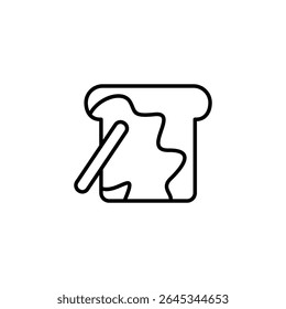 Arte Em Linhas Minimalista Que Representa A Espalhada Na Parte Superior Da Fatia De Pão
