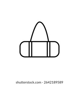 Minimalist Line Art Depicting A Stylish Duffel Or Gym Bag Outline