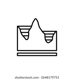 Arte em Linha Minimalista Representando um Contorno de Mapa Topográfico Estilizado