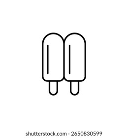 Minimalist Line Art Depiction Of Two Popsicles On A Transparent Base