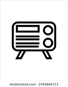  A minimalist line art design of a vintage radio. Perfect for retro-themed designs, broadcasting projects, or antique audio concepts.
