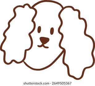 Minimalist Line Art Dog Face Vector Illustration	